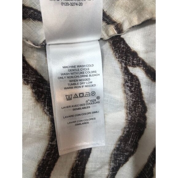 Lauren Ralph Lauren Animal Print Dress Fit & Flare Linen Shirtdress Women's 18W - Picture 11 of 11